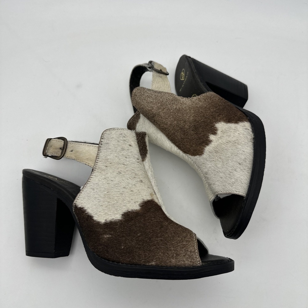 Alcalas Boots Sz 9 women's hair-on- hide Block Heel Sandals NEW 4" Heel